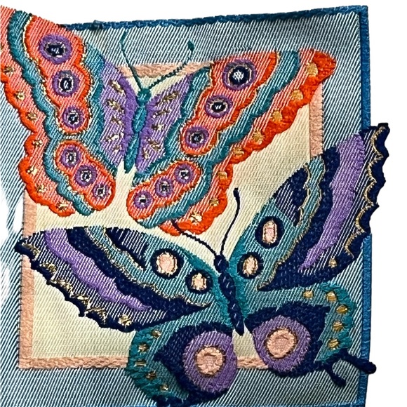 Vintage Embroidered Butterfly Trim Perfect For Quilting - Picture 4 of 5